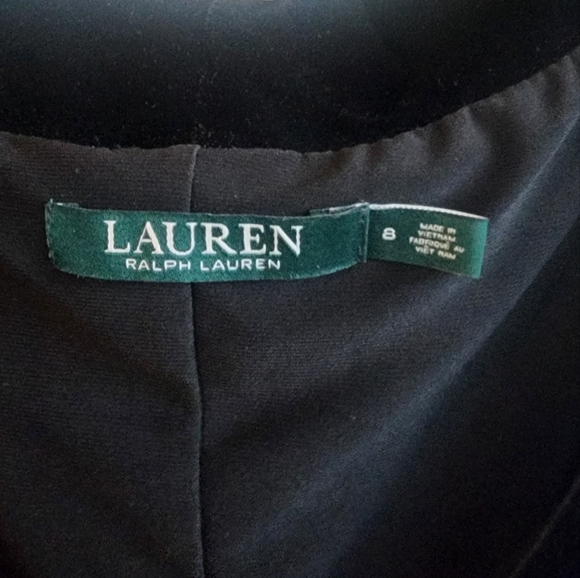 RALPH LAUREN @ VELVET Neck SLEEVELESS Knee BLACK EVENING DRESS - Picture 5 of 5